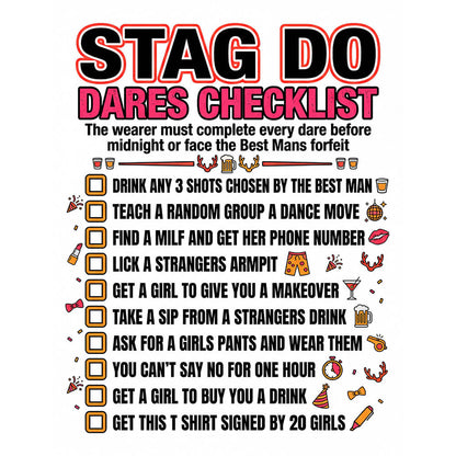 Stag Do Checklist Tee - Shit Shirt Club 