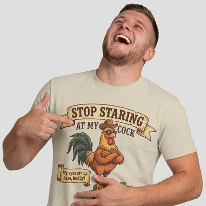 Stop Staring at My Cock Stag Do Tee - Shit Shirt Club 