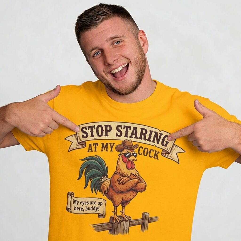 Stop Staring at My Cock Stag Do Tee - Shit Shirt Club 