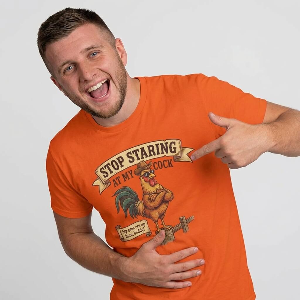 Stop Staring at My Cock Stag Do Tee - Shit Shirt Club 