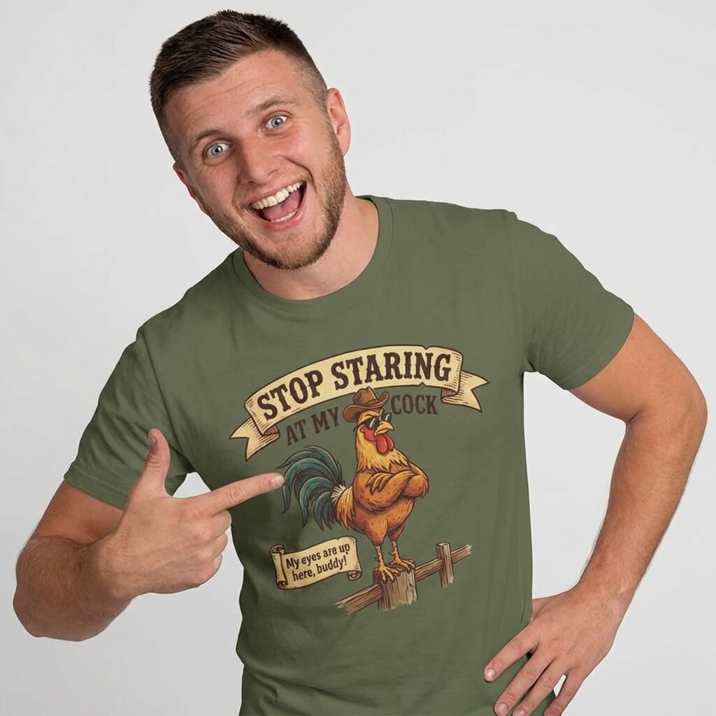 Stop Staring at My Cock Stag Do Tee - Shit Shirt Club 