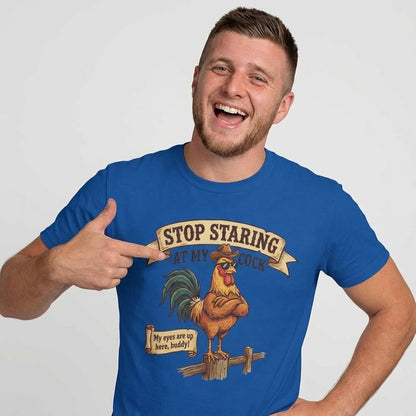 Stop Staring at My Cock Stag Do Tee - Shit Shirt Club 