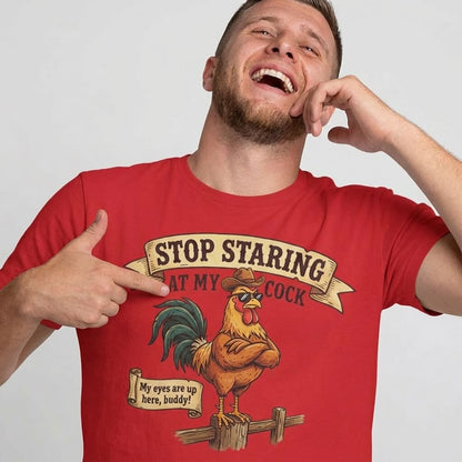 Stop Staring at My Cock Stag Do Tee - Shit Shirt Club 
