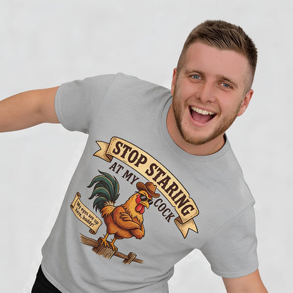 Stop Staring at My Cock Stag Do Tee - Shit Shirt Club 