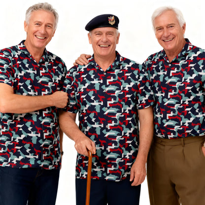 Three Veterans Wearing The Combat2Coffee Shirt 