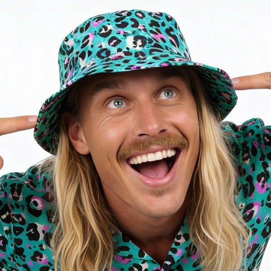 Turquoise Tempest Leopard Print Bucket Hat - Shit Shirt Club 