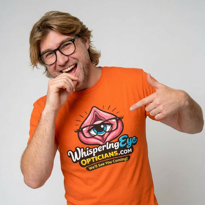Whispering Eye Opticians Logo Tee (We'll See You Coming!) - Shit Shirt Club 