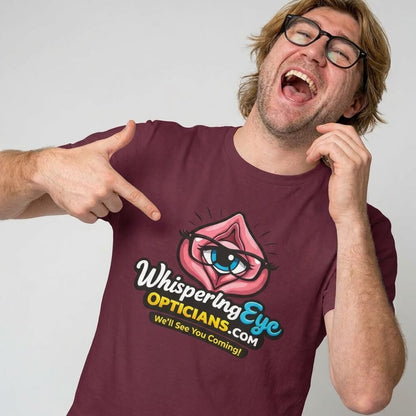 Whispering Eye Opticians Logo Tee (We'll See You Coming!) - Shit Shirt Club 