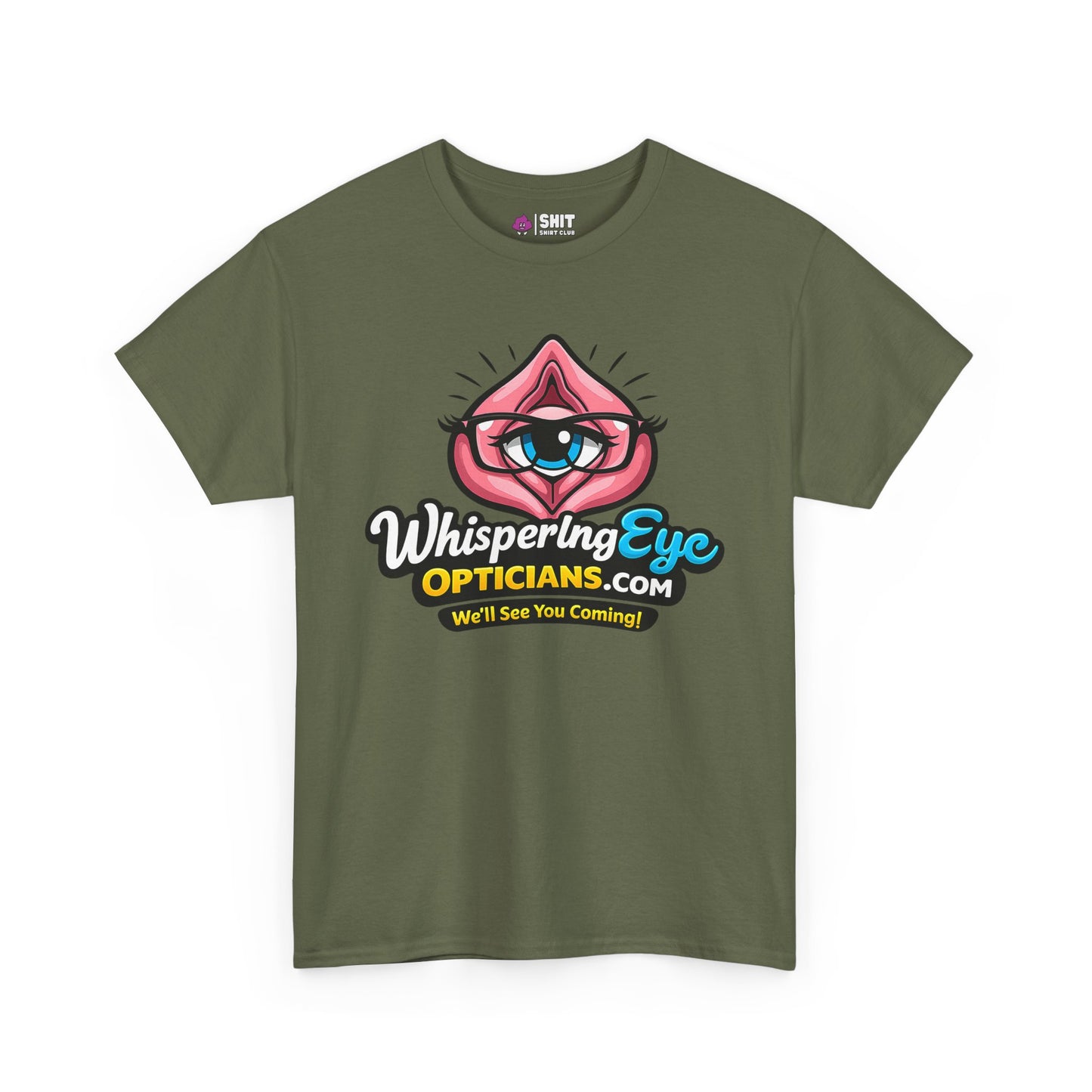 Whispering Eye Opticians Logo Tee (We'll See You Coming!) - Shit Shirt Club 